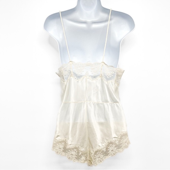 Vintage 70’s Barbizon Silky Lace Button Teddy Romper Lingerie Boudoir Ivory - Picture 6 of 9